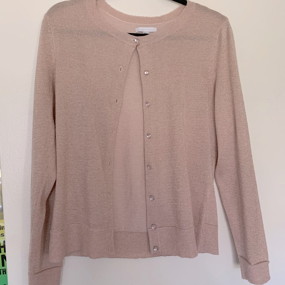 Light pink shimmer cardigan